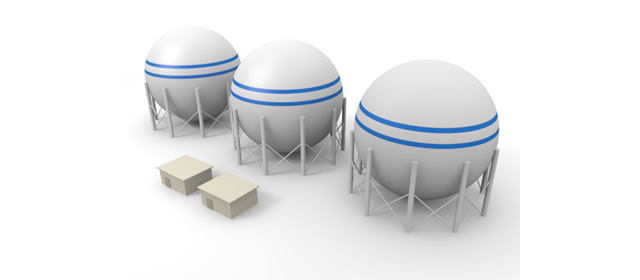 Gas ｜ Storage Tank-Production / Illustration / Industry / Photo / Image / Photo / Free Material