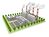 Thermal power ｜ Power plant ｜ Coal ｜ Oil ｜ Natural gas ――Industrial image Free illustration
