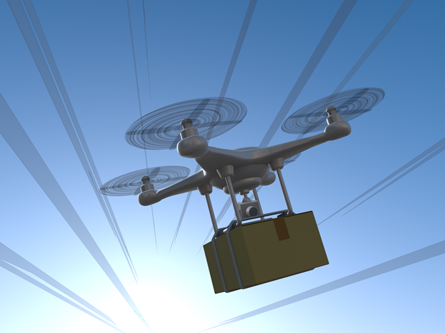 荷物/迅速/届ける / ドローン - テクノロジー / 技術開発 / 写真 / 3D / 科学 / イラスト / フォト / 無料 / 機械