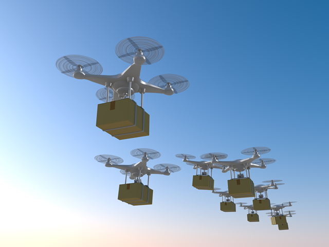 宅配/荷物 / ドローン - テクノロジー / 技術開発 / 写真 / 3D / 科学 / イラスト / フォト / 無料 / 機械