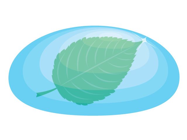 水 | 葉 | 水色 - 汚染/工場/環境/地球/自然/きれい/イラスト/無料/クリップアート