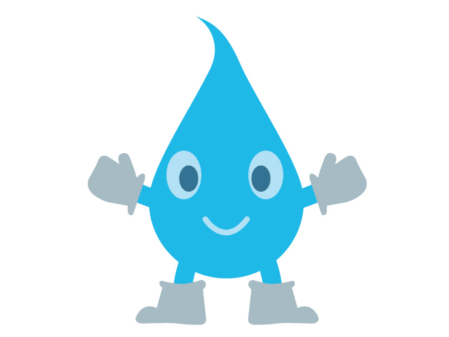 水滴 | キャラクター | 笑顔  | 環境・自然・エネルギー・災害 - 汚染/工場/環境/地球/自然/きれい/イラスト/無料/クリップアート