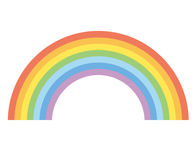 虹 | 円素材 | 環境・自然・エネルギー・災害 - 汚染/工場/環境/地球/自然/きれい/イラスト/無料/クリップアート