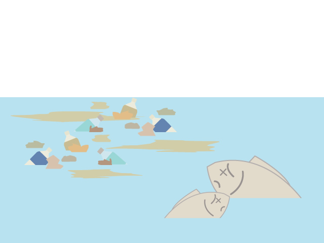 海 | 魚 | 汚染 | ゴミ | 環境・自然・エネルギー・災害素材 - 汚染/工場/環境/地球/自然/きれい/イラスト/無料/クリップアート