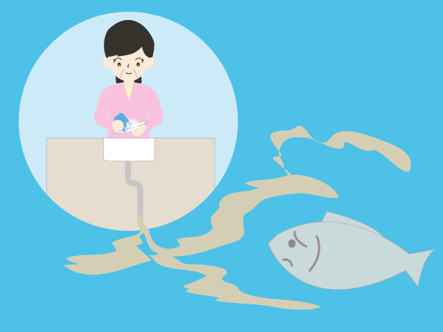 汚染 | 水 | 家庭 | 川  | 環境・自然・エネルギー・災害 - 汚染/工場/環境/地球/自然/きれい/イラスト/無料/クリップアート