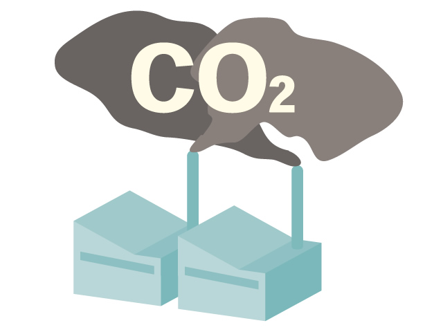 工場 | CO2 | 煙 | 環境・自然・エネルギー・災害素材 - 汚染/工場/環境/地球/自然/きれい/イラスト/無料/クリップアート