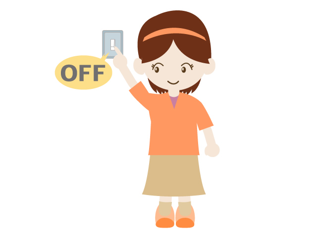 スイッチオフ | 省エネ | 電源オフ | 節電素材 | 環境・自然・エネルギー・災害 - 汚染/工場/環境/地球/自然/きれい/イラスト/無料/クリップアート