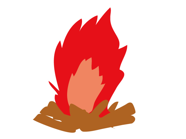 焚き火 | 炎 | 環境・自然・エネルギー・災害素材 - 汚染/工場/環境/地球/自然/きれい/イラスト/無料/クリップアート