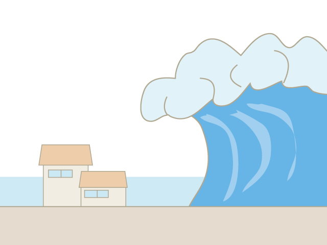 津波 | 水害 | 大波素材 | 環境・自然・エネルギー・災害 - 汚染/工場/環境/地球/自然/きれい/イラスト/無料/クリップアート