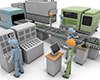 Working in a factory | Operating a machine | Working person-Industrial image Free illustration