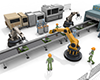 ロボットを操作する｜機械を操る｜工場勤務 - 産業イメージ 無料イラスト