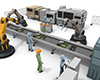 People working in factories | Moving robots | Work in the manufacturing industry --Industrial image Free illustrations