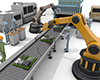 Working with robots ｜ Factory work ｜ Assembly line --Industrial image Free illustration