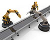 工場のロボット｜機械が稼働する - 産業イメージ 無料イラスト