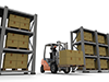 Cargo carrying luggage with a forklift ｜ Warehouse work ｜ Light work ｜ Organize --Industrial image Free illustration
