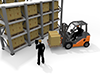 Working in a warehouse ｜ Driving a forklift ｜ Inventory management ｜ Products / Luggage --Industrial image Free illustration