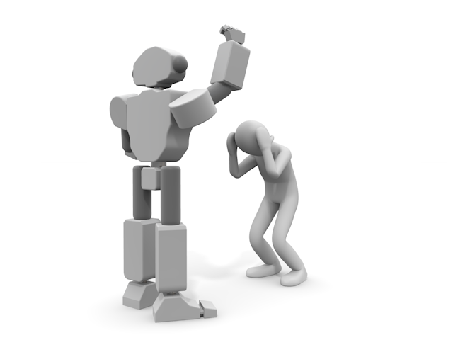 人に攻撃する機械｜ロボットが人間を殴る - テクノロジー / 技術開発 / 写真 / 3D / 科学 / イラスト / フォト / 無料 / 機械