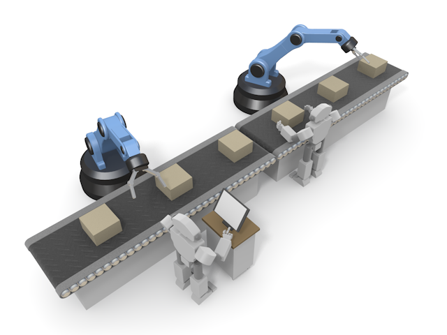 工場で働くロボット｜無休で働く機械 - テクノロジー / 技術開発 / 写真 / 3D / 科学 / イラスト / フォト / 無料 / 機械