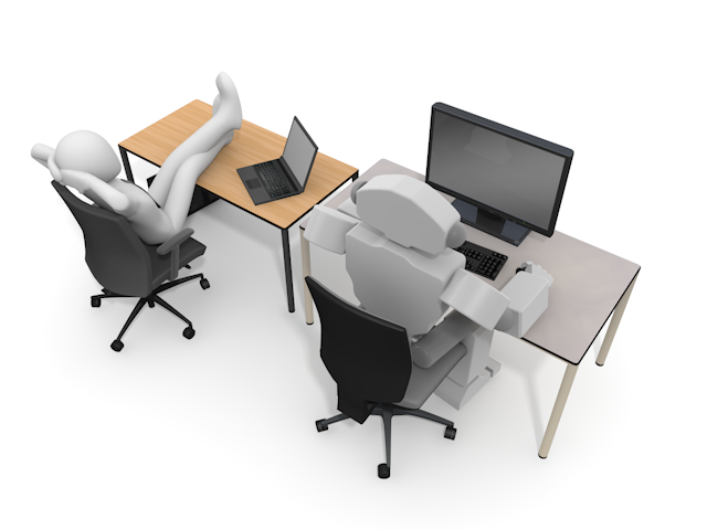 やる気が出ない社員｜黙々と仕事をするロボット社員 - テクノロジー / 技術開発 / 写真 / 3D / 科学 / イラスト / フォト / 無料 / 機械