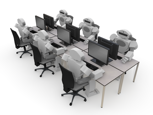 ミスなく仕事する機械｜事務作業をするロボット - テクノロジー / 技術開発 / 写真 / 3D / 科学 / イラスト / フォト / 無料 / 機械