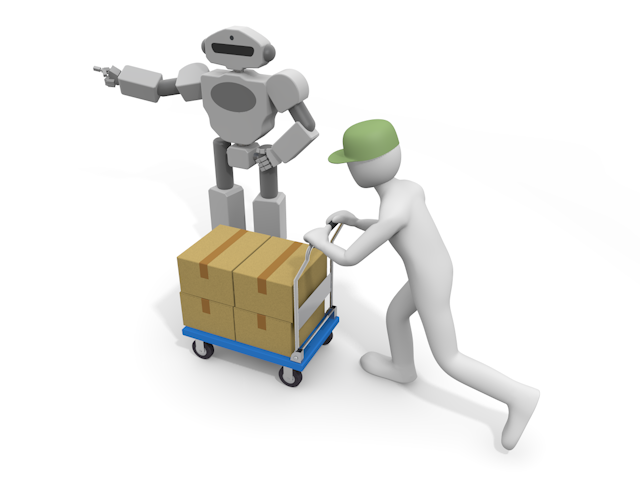 人間に指示を与えるロボット｜工場内での作業 - テクノロジー / 技術開発 / 写真 / 3D / 科学 / イラスト / フォト / 無料 / 機械