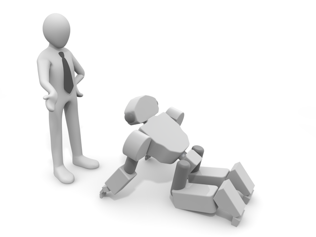 人間上司に叱られるロボット社員｜土下座 - テクノロジー / 技術開発 / 写真 / 3D / 科学 / イラスト / フォト / 無料 / 機械