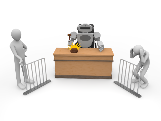 裁判官がロボット｜判決｜人間同士の争い - テクノロジー / 技術開発 / 写真 / 3D / 科学 / イラスト / フォト / 無料 / 機械
