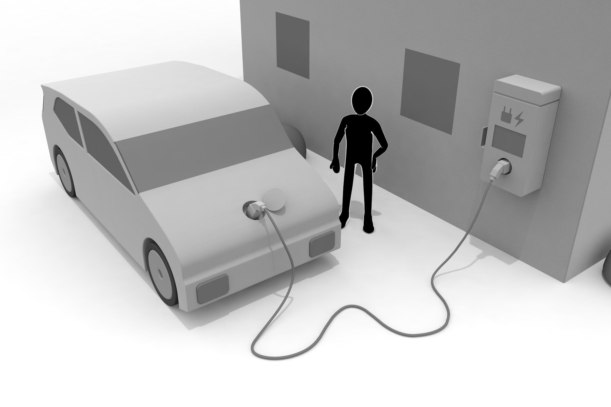 サービスエリア / クリーン / 排ガスを発生しない - イラスト/3Dレンダリング/フリー素材/商用使用OK