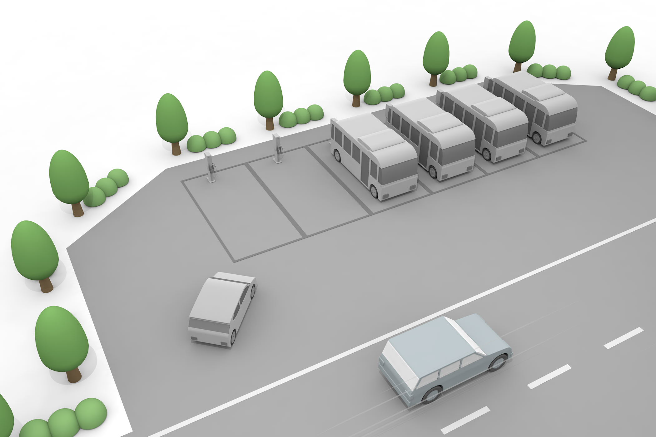 充電設備購入/自動車に関する税金/電気料金/家計の節約 - イラスト/3Dレンダリング/フリー素材/商用使用OK