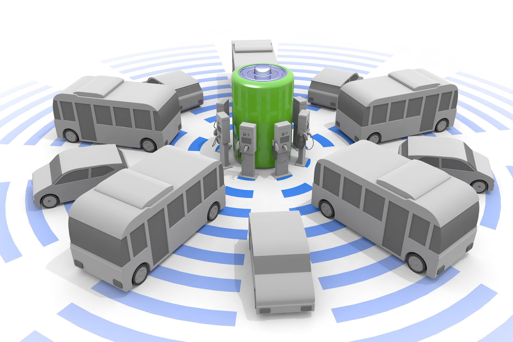 自動車保険 / バッテリー容量 / EV - イラスト/3Dレンダリング/フリー素材/商用使用OK