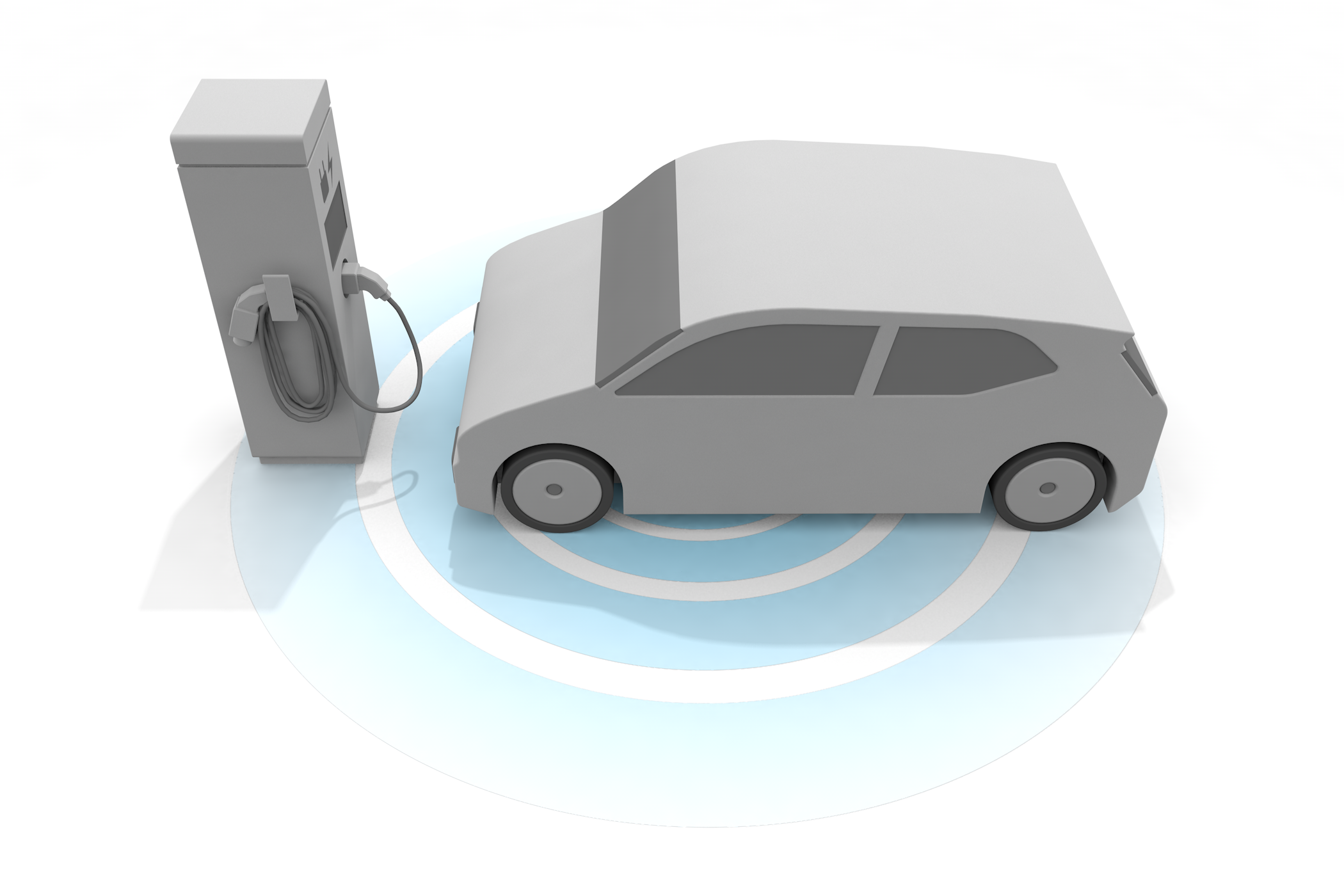 日常運転/航続距離は伸びていく/純電気自動車/騒音を心配 - イラスト/3Dレンダリング/フリー素材/商用使用OK