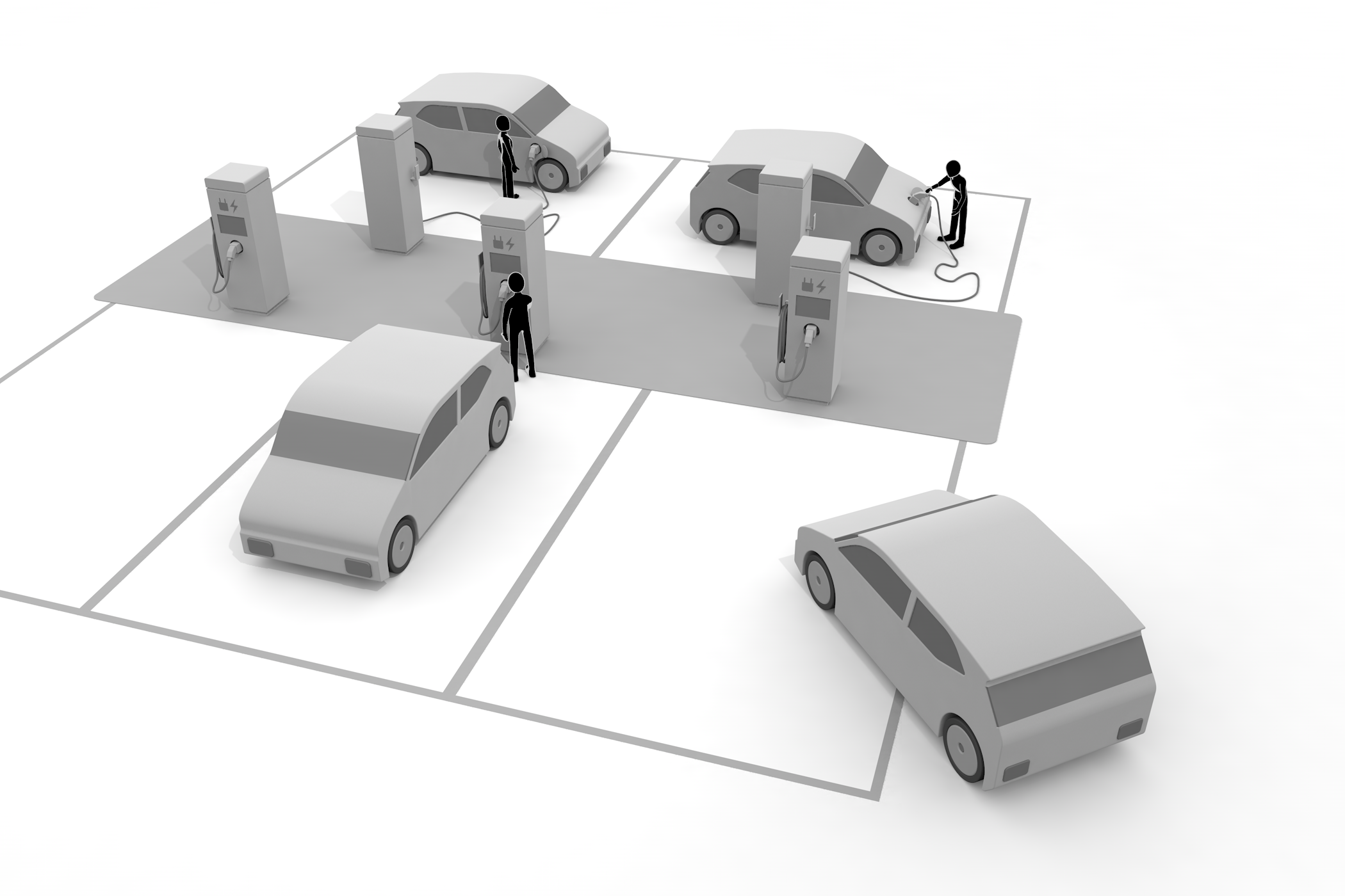 エコ / スマート / 電力網 / 電源 / 蓄電 - イラスト/3Dレンダリング/フリー素材/商用使用OK