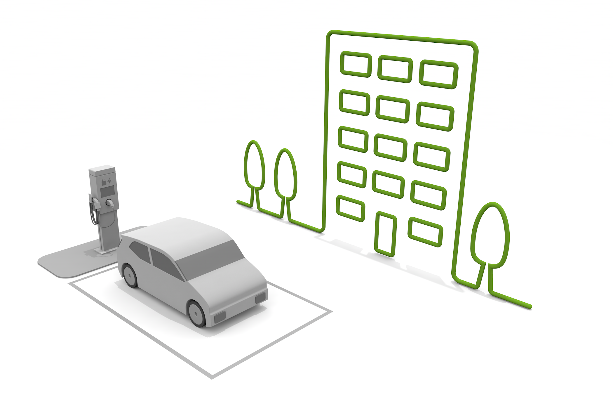 挿絵 / シンプル / 素材 / ガソリンスタンド / 乗り物 - イラスト/3Dレンダリング/フリー素材/商用使用OK