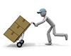 Parcel delivery person | Truck delivery-Industrial image Free illustration