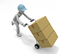 Person who delivers luggage in a hurry | Delivery work-Industrial image Free illustration