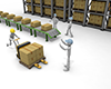 Work to operate a forklift | Work in a warehouse --Industrial image Free illustration