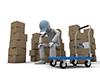 Lots of parcels | Tired people-Industrial image Free illustrations