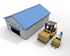 バレットジャッキで荷物を運ぶ｜倉庫での作業 - 産業イメージ 無料イラスト