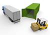 輸出/トラック/コンテナ/積み込み作業 - 産業イメージ 無料イラスト