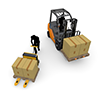 Work Vehicle / Person / Forklift-Industrial Image Free Illustration