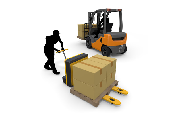 Forklift / Hand Pallet Truck / On-site Work / Car / Trailer-Production / Illustration / Industry / Photo / Image / Photo / Free Material