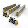 Movement / Goods / Large Warehouse / Forklift-Industrial Image Free Illustration
