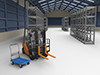 Cart ｜ Forklift ｜ Indoor work-Industrial image Free illustration