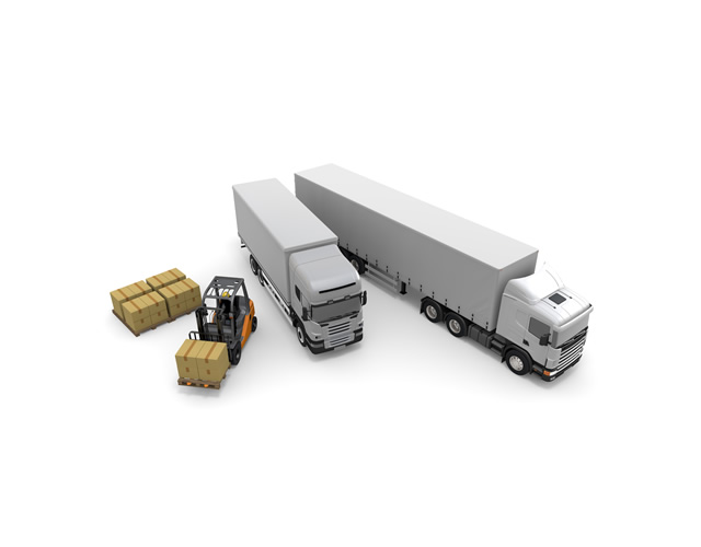 大型トラック/フォークリフト/積み荷 - 生産/イラスト/インダストリー/写真/イメージ/フォト/フリー素材
