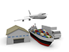 貿易｜飛行機｜船 - 産業イメージ 無料イラスト