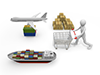 輸出入業務　個人事業者 - 産業イメージ 無料イラスト