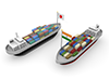インド　貿易船　日本　ビジネス - 産業イメージ 無料イラスト