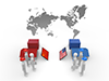 世界経済　貿易　アメリカ　中国 - 産業イメージ 無料イラスト