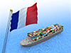 フランス　貿易船　コンテナ　海外 - 産業イメージ 無料イラスト